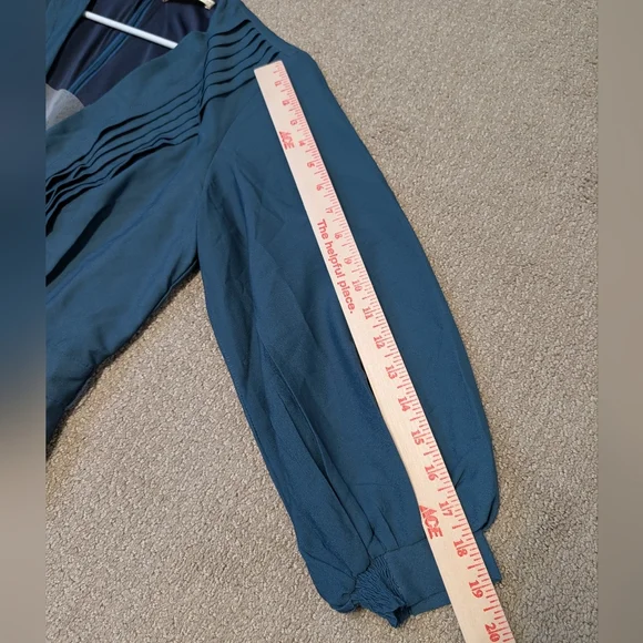 Wayward Fancies eShakti Womens Blue Ombre Pleat Midi Dress L Fairy Dark Romantic - Picture 9 of 12